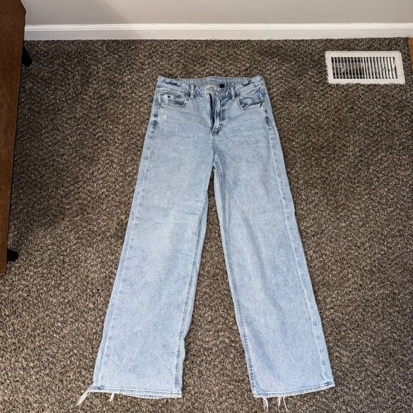 AE Dreamy Drape Stretch Super High-Waisted Baggy Wide-Leg Jean - Picture 1 of 3